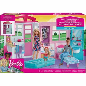 تصویر خانه قابل حمل باربی Barbie Dollhouse Playset, Multicolor - زمان ارسال 15 تا 20 روز کاری 