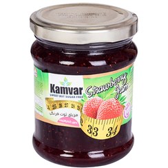 تصویر مربا بدون قند توت فرنگی کامور مقدار ۲۹۰ گرم 