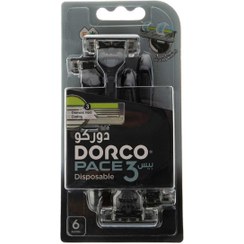 تصویر تیغ اصلاح دورکو اصل 3 لبه مدل PACE 3 بسته 6 عددی DORCO Pace 3 portable