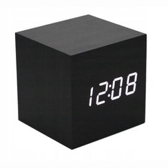 تصویر ساعت رومیزی دیجیتال مکعبی Digital Wooden Clock