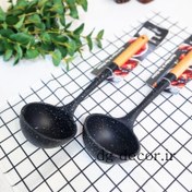 تصویر ملاقه گود بزرگ نسوز دسته بامبو وارداتی 