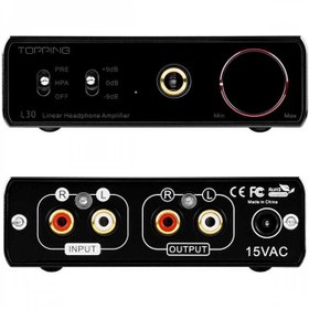 تصویر آمپلی فایر هدفون و پری آمپ تاپینگ TOPPING HI-RES Headphone Amplifier Preamplifier Black L30 