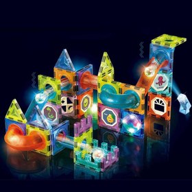 تصویر اسباب بازی مگنت تایل چراغ دار 75 تیکه STEM - N-5606 