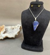 تصویر گردنبند پاندولی سنگ طبیعی لاجورد 