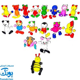 تصویر سرمدادی چوبی فانتزی طرح حیوانات بسته ی ۱۸ عددی 