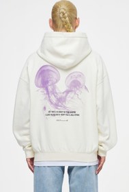 تصویر هودی سفید پشت چاپدار PEGADOR Pegador white back print hoodie