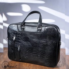 تصویر کیف اداری ترکیب چرم گاو و بز کد 1004 