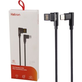 تصویر کابل تایپ سی فست شارژ Hatron HC180UC 2.4A 1m دو سر L Hatron HC180UC 2.4A 1m Type-C Cable