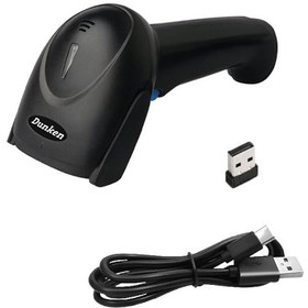 تصویر بارکدخوان ( اسکنر بارکد) یک بعدی لیزری بی سیم دانکن مدل D2100G dunken 2100G barcode scanner