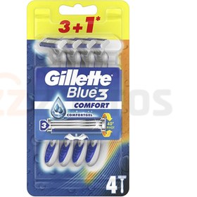 تصویر خودتراش ژیلت مدل بلوتری کامفورت Gillette blue 3 comfort بسته 4عددی ا Gillette blue 3 comfort Pack of 4 Gillette blue 3 comfort Pack of 4