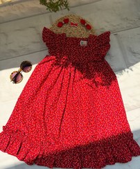 تصویر پیراهن قرمز چین دار - سایز 