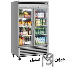 تصویر یخچال صنعتی استیل ایستاده فروشگاهی دهنه 150 مدل YXSA-150 