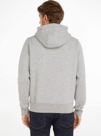 تصویر هودی سوئیشرت فلکسی فلیس مردانه، خاکستری برند Tommy Hilfiger Men's Logo Flex Fleece Hoody Sweatshirt, Grey