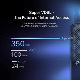 تصویر مودم روتر VDSL/ADSL بي‌سيم تی پی لینک مدل Archer VR2100 TP-Link Archer VR2100 VDSL/ADSL Wireless AC2100 Modem Router