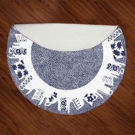 تصویر رومیزی گرد، مخمل، قطر 70، آسترکشی و قیطان دوزی، کد: TAC70-47 