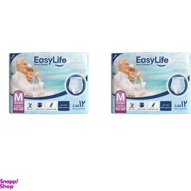 تصویر پوشینه شورتی بزرگسال ایزی لایف مدل 003 سایز متوسط بسته 12 عددی مجموعه 2 عددی 