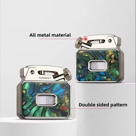 تصویر فندک بنزینی هانست مخزن شیشه‌ای با جرقه اتوماتیک 