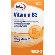 تصویر ویتامین ب3 یوروویتال 250 میلی گرم 60 عدد Eurhovital Vitamin B3 250 mg 60 Tablets