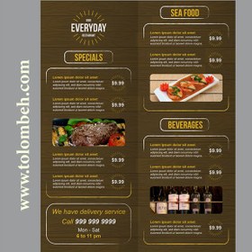 تصویر خرید منوی رستوران و کافی‌شاپ 