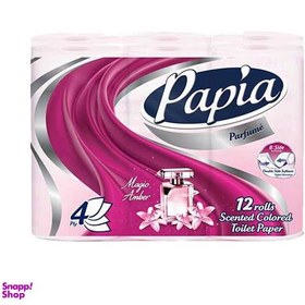 تصویر دستمال توالت پاپیا (Papia) مدل معطر بسته 12 عددی 