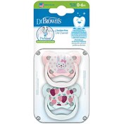 تصویر پستونک دو عددی ارتودنسی 0 تا 6 ماه دکتر براونز Dr browns طرح توت فرنگی و خرگوش 