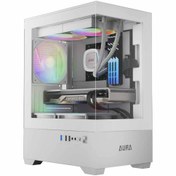 تصویر کیس کامپیوتر گیم دیاس Aura GC9M ARGB Micro Tower سفید Gamdias Aura GC9M ARGB Micro Tower White Computer Case