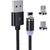 تصویر کابل تبدیل مغناطیسی USB به MICROUSB / USB-C / لایتنینگ مدل X-Cable 