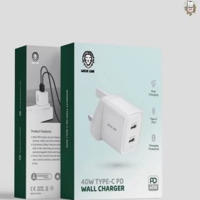 تصویر شارژر دیواری با پورت تایپ سی 40 وات گرین Green 40w type-c PD wall charger 