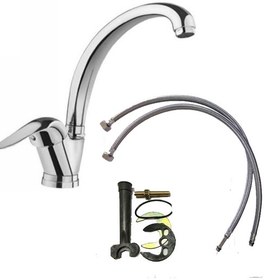 تصویر شیر ظرفشویی اهرمی مدل اردکی کاتریج ۴۰ رنگ کروم 