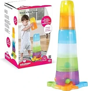 خرید و قیمت Edushape Baby Stacking Toys, 14 PC Set - Stack & Drop Tower ...