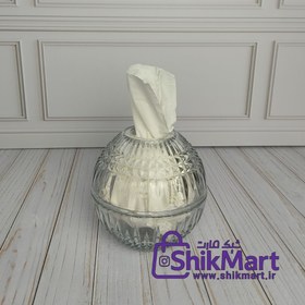 تصویر جا دستمال شیشه طرح کلبه 