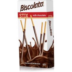 تصویر چوب شکلاتی شیری بیسکولاتا وزن ۴۰ گرم 