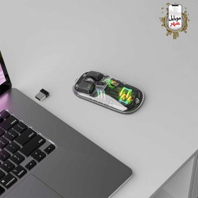 تصویر ماوس شفاف 2.4 گیگ و دوگانه پرودو مدلTMDM Porodo Transparent Mouse 2.4G and Bluetooth Dual Mode TMDM