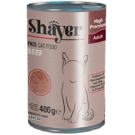 تصویر کنسرو گربه شایر طعم گوشت قرمز 400 گرم Shayer Beef Pate Food For Cats 400g