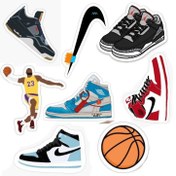تصویر استیکر لپ تاپ و موبایل گوفی طرح کفش ورزشی مدل Air Jordan مجموعه 8 عددی 