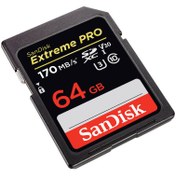 تصویر کارت حافظه سن دیسک مدل Extreme Pro 170mbps 64GB ا SanDisk Extreme Pro 170MBps 64GB SanDisk Extreme Pro 170MBps 64GB