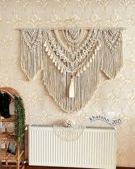 تصویر دیوار کوب مکرومه بافی مدل ۱۲۸۷ سه تیکه 