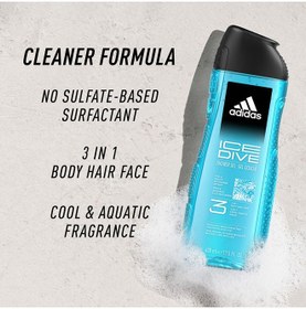 تصویر ژل دوش شفاف آیس دایو ۴۰۰ میلی‌لیتر برند Adidas Ice Dive Shower Gel Clear 400ml