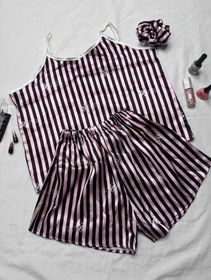 تصویر تاپ و شورتک راحتی ساتن - ست 