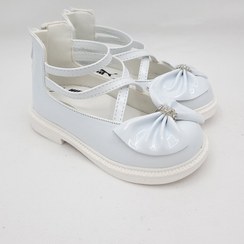 تصویر کفش مجلسی دخترانه عروسکی پشت زیپ رنگ سفید با ارسال رایگان زیره پیو سبک کد 55028 و 550210 