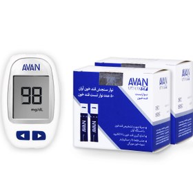 تصویر دستگاه تست قندخون آوان مدل AGM01 همراه 100 عدد نوار Avan AGM01 Blood Glucose Meter + 100 Test Strips Pack