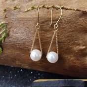 تصویر گوشواره یک لاین مروارید کد G1560 