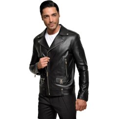 تصویر کت چرمی مردانه طرح مار 