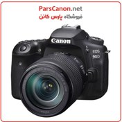 تصویر دوربین عکاسی کانن مدل 90D با لنز 135 میلیمتر 