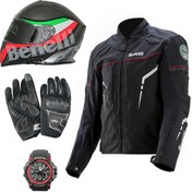 تصویر ست لباس موتورسواری بنلی مدل B85-S مجموعه 4 عددی 