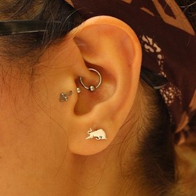 تصویر پیرسینگ نقره ردبول 