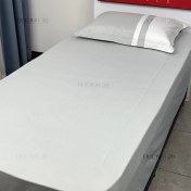 تصویر ملحفه نیم ست دونفره رنگ طوسی (ملحفه کش دار+ 2 روبالشتی) 