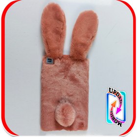 تصویر قاب خزدار خرگوشی پشمالو طرح عروسکی مناسب برای تبلت سامسونگ Tab A8 T295 - سفید خارجی 