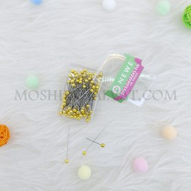 تصویر سوزن ته مروارید 100 pcs golden round needle