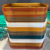 تصویر سینی پذیرایی پلاستیکی ۱۵۰ عددی طول ۱۵ سانت عرض ۱۱ سانت 